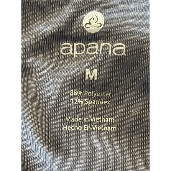 Apana Womens High Waisted Leggings Gray Medium Pockets Workout Fitness Ankle - Picture 5 of 6